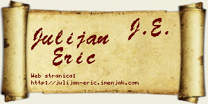 Julijan Erić vizit kartica